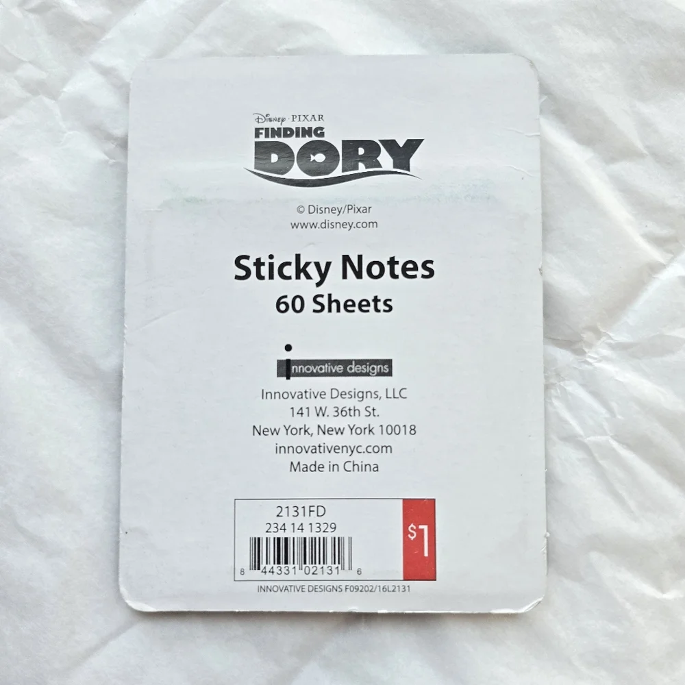🍒 5/$20 new Disney Pixar Finding Dory Sticky Notes Pad Scrapbook Crafts Kids - Picture 2 of 3